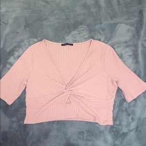 Abercrombie Mauvy Pink crop top